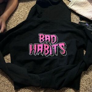 Bad habits zip up hoodie very soft with tags
